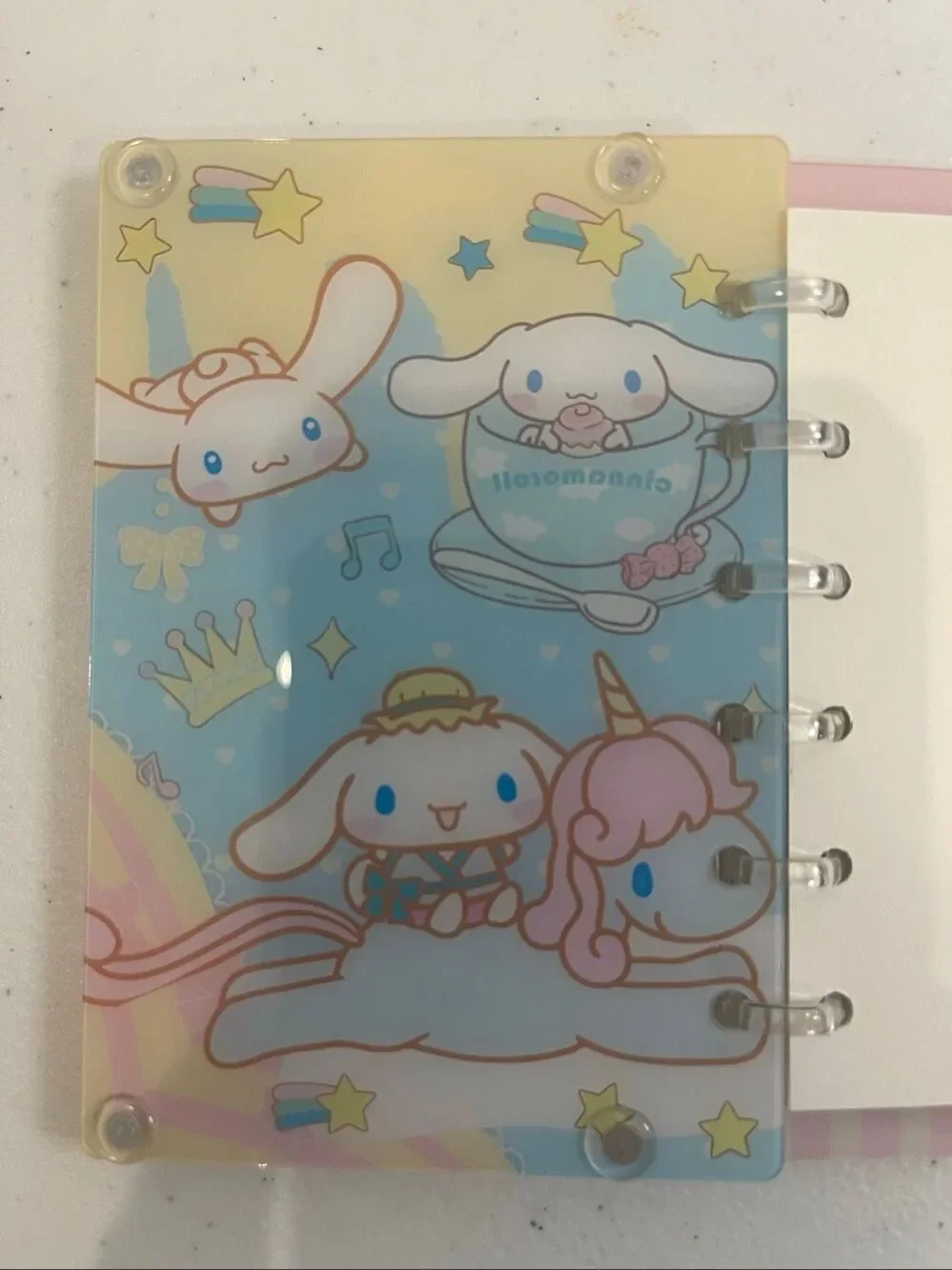 Cinnamoroll Acrylic Shaker Notebook and pen